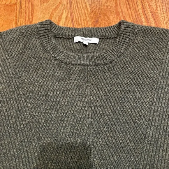 Madewell olive green crewneck textured sweater - Picture 3 of 4
